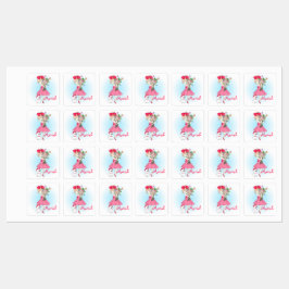 Mode Meisje met Pug Labels