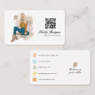 Mode Meisje QR Code Selfie Visitekaartje
