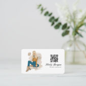 Mode Meisje QR Code Selfie Visitekaartje (Staand voorkant)