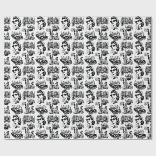  Mode Meisje Tekening Cadeaupapier (Vlak)