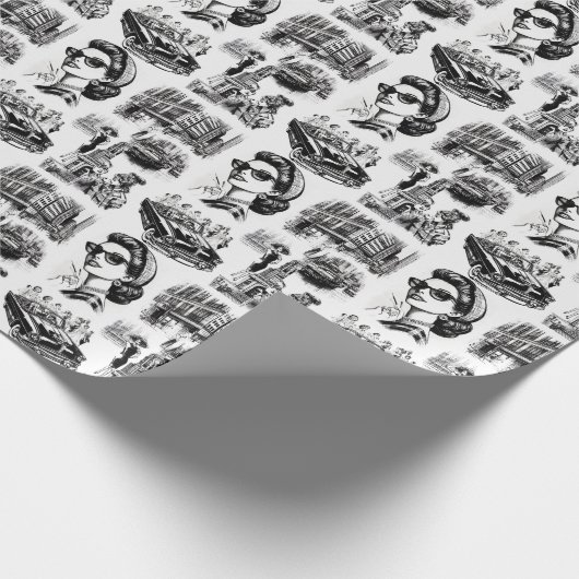 Mode Meisje Tekening Cadeaupapier (Hoek)