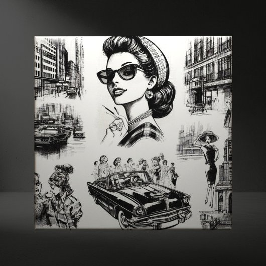  Mode Meisje Tekening Tegeltje