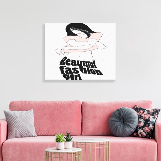 Mode meisjes canvas afdruk (Insitu (Woonkamer))