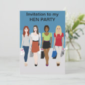 Mode Meisjes Hen Party Uitnodiging (Staand voorkant)