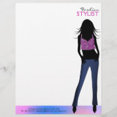 Mode Meisjes in Blue Jeans Letterhead Sjabloon Custom Briefhoofd (Voorkant)