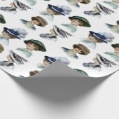  Mode meisjes in Edwardiaanse Petten Cadeaupapier (Hoek)