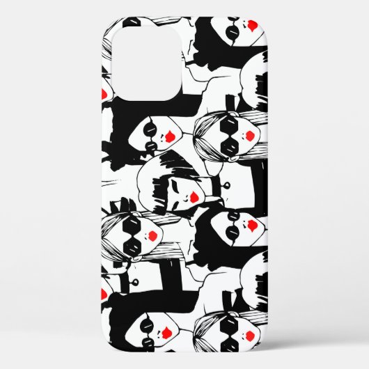 Mode meisjes, model, zonnebril, patroon. Case-Mate iPhone case (Achterkant)