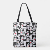 Mode meisjes, model, zonnebril,  patroon. tote bag (Achterkant)