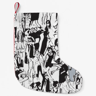 Mode mensen: naadloze illustratie. kleine kerstsok