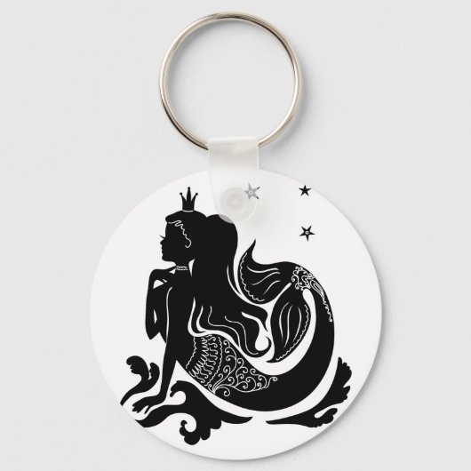 Mode Mermaid stijlvolle trendy illustratie Sleutelhanger (Voorkant)