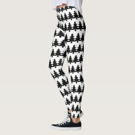 Mode met de witte kerstboom en de zwarte luis leggings