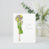 mode met Parasol uit de jaren twintig Briefkaart (Staand voorkant)