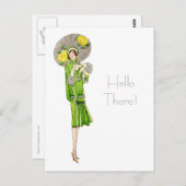 mode met Parasol uit de jaren twintig Briefkaart (Voorkant / Achterkant)