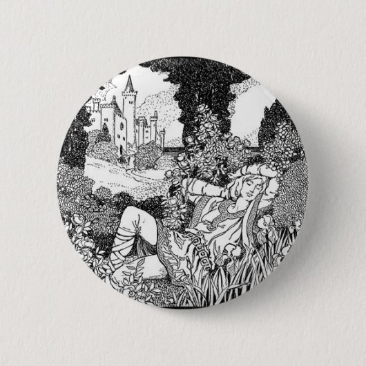 Mode middeleeuwen ronde button 5,7 cm (Voorkant)