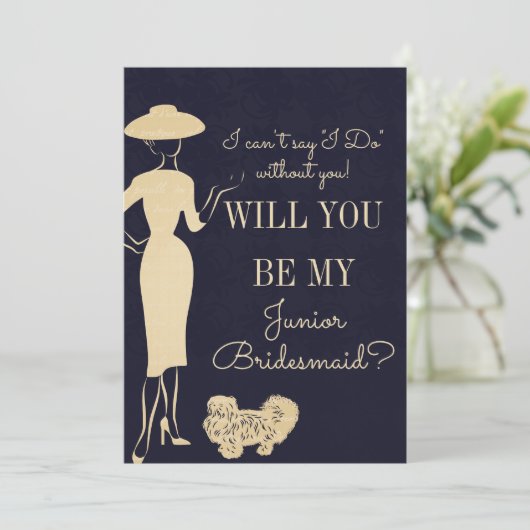  Mode mijn Jr. Junior Bridesmaid Kaart (Staand voorkant)