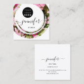 Mode Militaire Roze Boutique Logo Vierkante Visitekaartje (Voorkant / Achterkant)