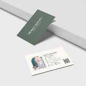Mode Minimalistische Groen Scannable QR Code Zakel Visitekaartje