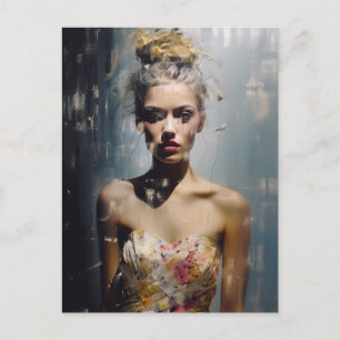 Mode Model Blond Vrouw Fotografie Briefkaart