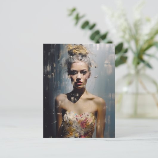 Mode Model Blond Vrouw Fotografie Briefkaart (Staand voorkant)