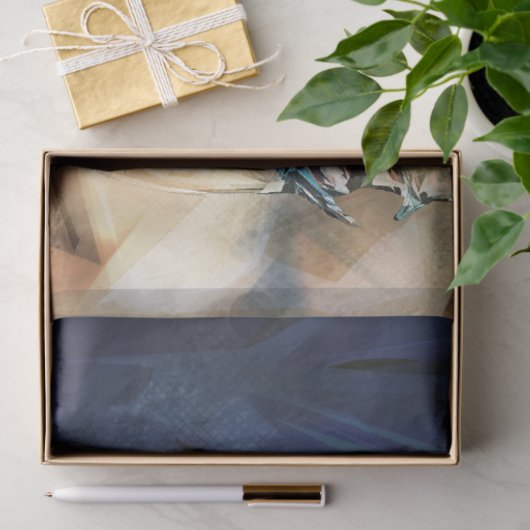 Mode Model Face in blauw Tissuepapier (Geschenk)