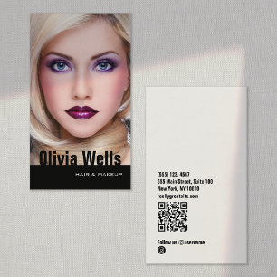 Mode Model Foto Zwart QR-code Visitekaartje