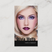 Mode Model Foto Zwart QR-code Visitekaartje (Voorkant)