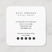 Mode Model Foto's QR Code Social Media Icons Vierkante Visitekaartje (Achterkant)