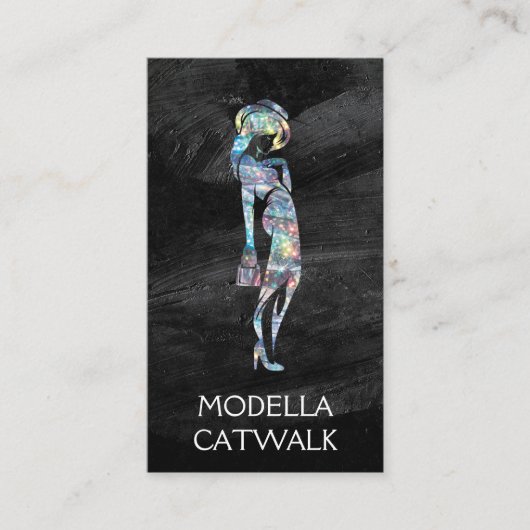 Mode Model Glitterige Schittering Visitekaartje (Voorkant)