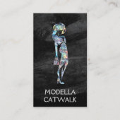 Mode model glittersprankeling visitekaartje (Voorkant)
