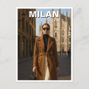 Mode Model in Milaan Italië Briefkaart