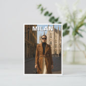 Mode Model in Milaan Italië Briefkaart (Staand voorkant)