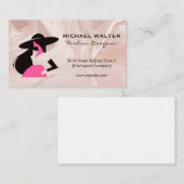 Mode model Logo | Roze goudmarmer Visitekaartje (Voorkant / Achterkant)