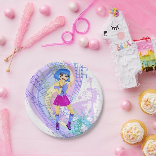 Mode model manga anime dans girl papieren bordje (Feest)