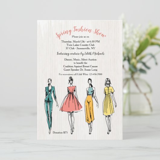 Mode model Mode Show uitnodiging (Staand voorkant)