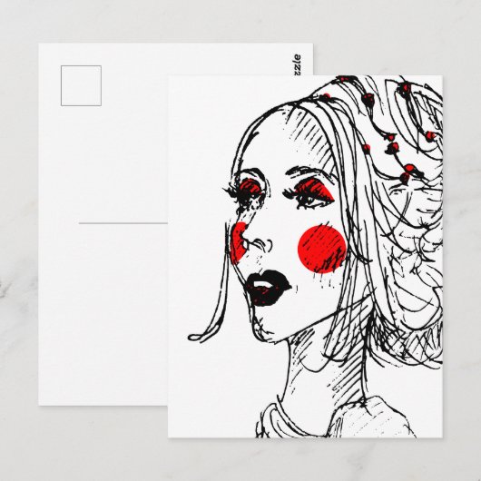 Mode Model Schets Briefkaart (Voorkant / Achterkant)