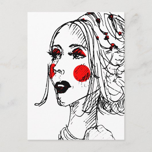 Mode Model Schets Briefkaart (Voorkant)