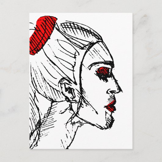 Mode Model Schets Briefkaart (Voorkant)