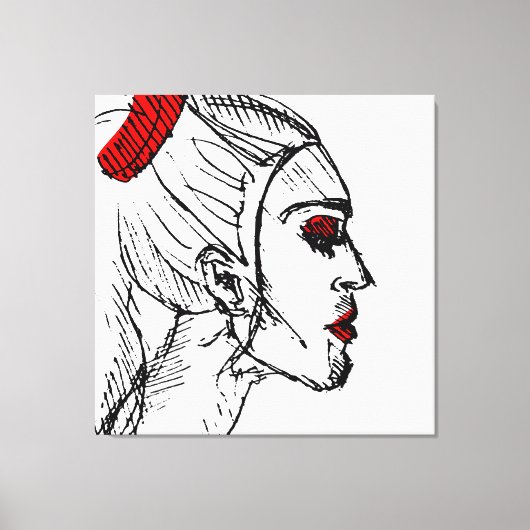 Mode Model Schets Canvas Afdruk (Voorkant)