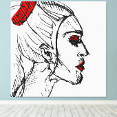 Mode Model Schets Canvas Afdruk (Insitu (Houten vloer))