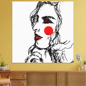 Mode Model Schets Canvas Afdruk (Insitu (Woonkamer))