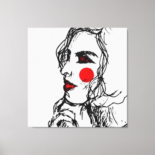 Mode Model Schets Canvas Afdruk (Voorkant)