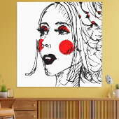 Mode Model Schets Canvas Afdruk (Insitu (Woonkamer))