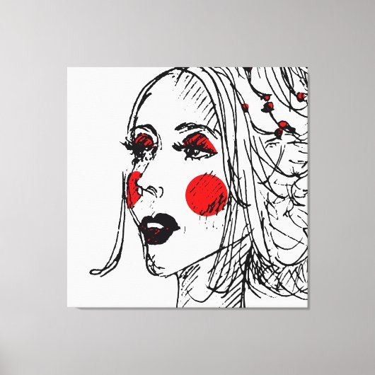 Mode Model Schets Canvas Afdruk (Voorkant)