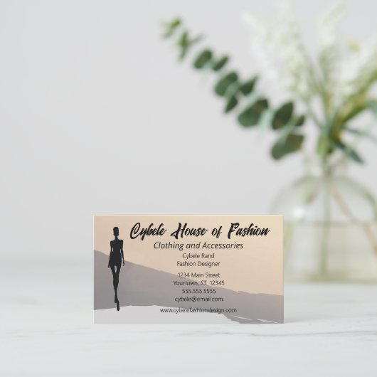Mode Model Silhouette Kleding Mode Ontwerp Visitekaartje (Staand voorkant)