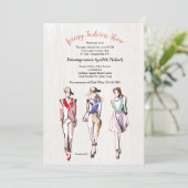 Mode Modellen Drie Mode Show Uitnodiging (Staand voorkant)