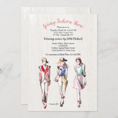 Mode Modellen Drie Mode Show Uitnodiging (Voorkant / Achterkant)