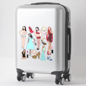 Mode Modellen Schoenen en Make-up Art Sticker (Koffer)
