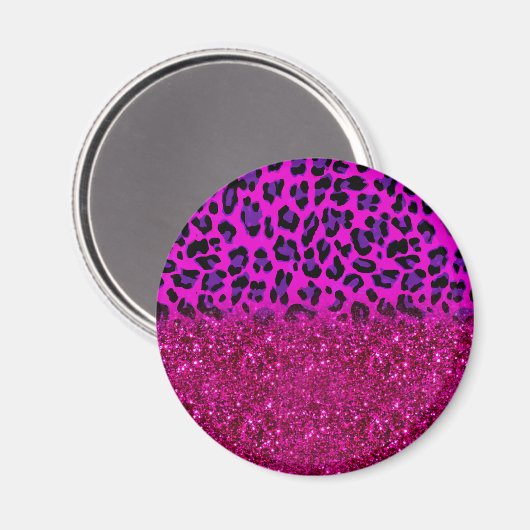 Mode Moderne roze Paarse glitter Leopard Magneet (Voorkant / Achterkant)