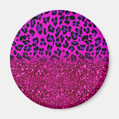 Mode Moderne roze Paarse glitter Leopard Magneet (Voorkant)