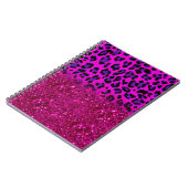 Mode Moderne roze Paarse glitter Leopard Notitieboek (Linkerzijde)